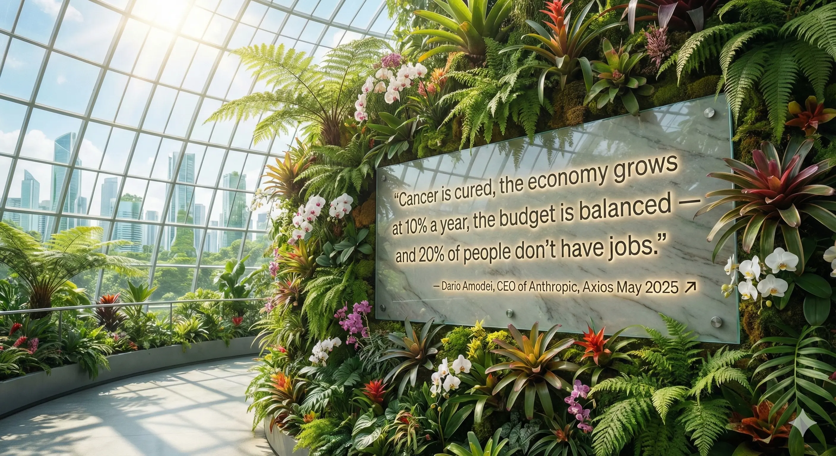 Amodei Quote: 'Cancer is cured, the economy grows at 10% a year, the budget is balanced — and 20% of people don't have jobs.'