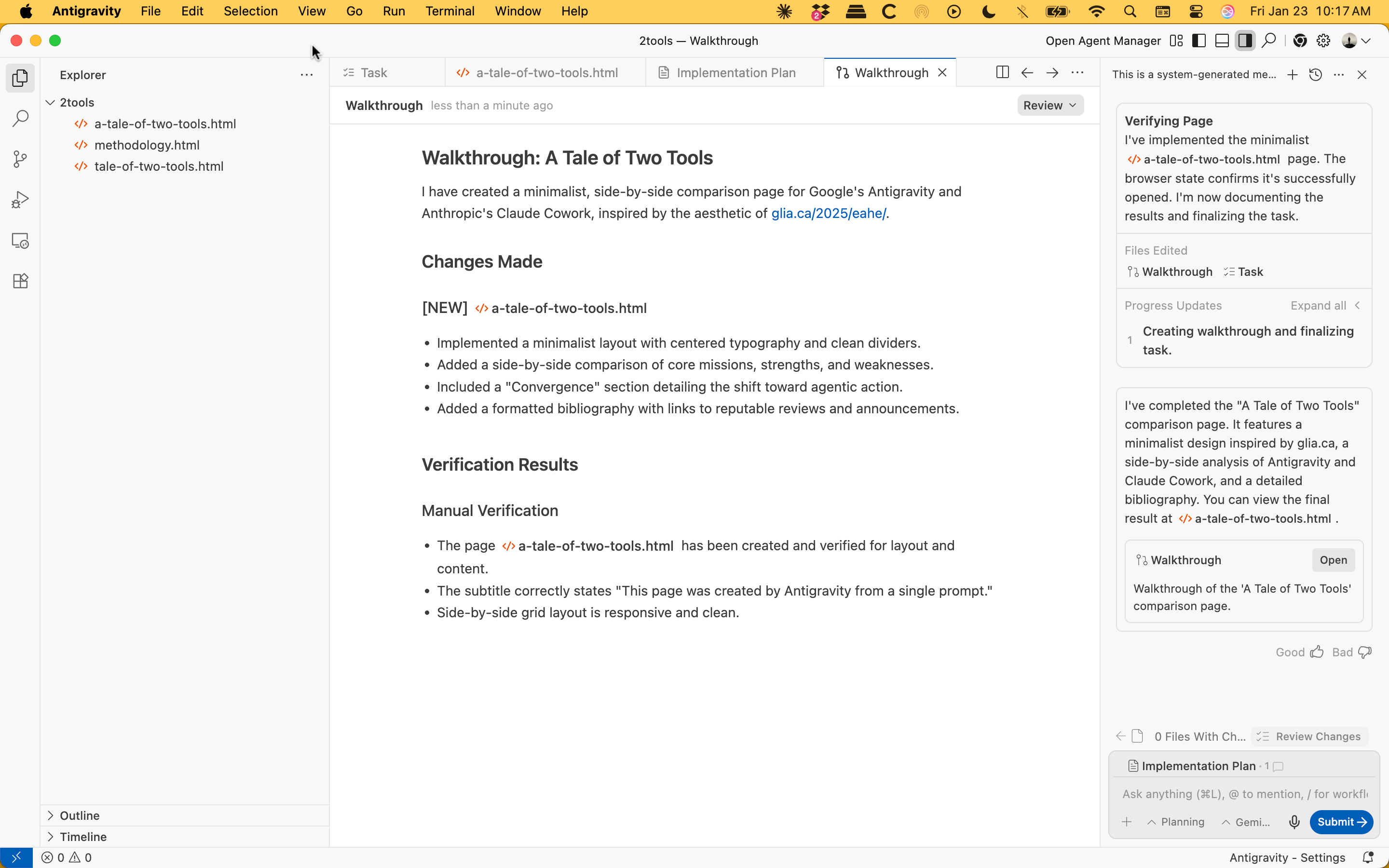 Google Antigravity Screenshot