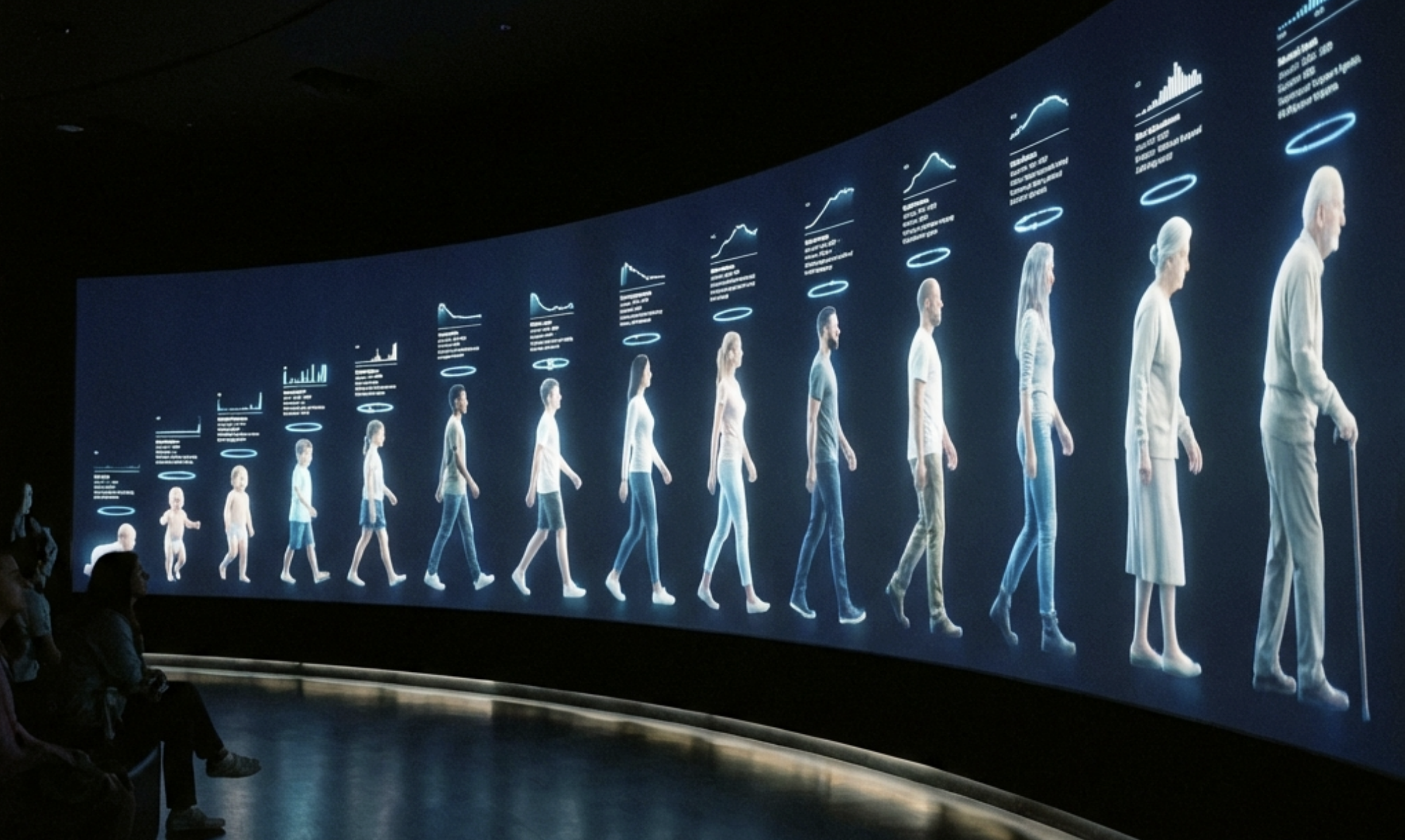 Curved screen life-path visualization