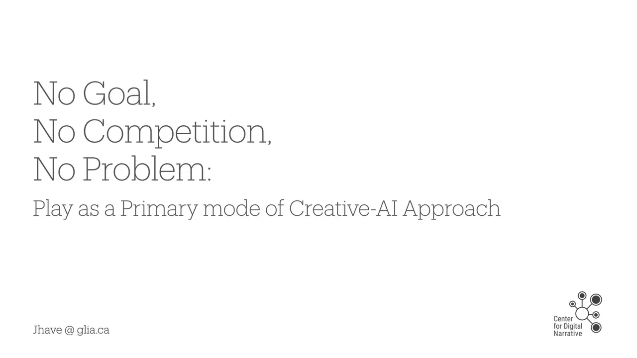 Title slide: No Goal, No Competition, No Problem