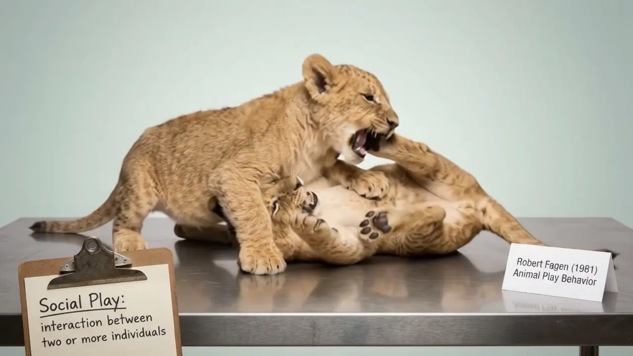 Lion cubs play-fighting: Social Play, Robert Fagen (1981)