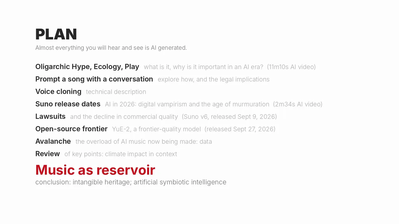 The plan of the talk, nine items