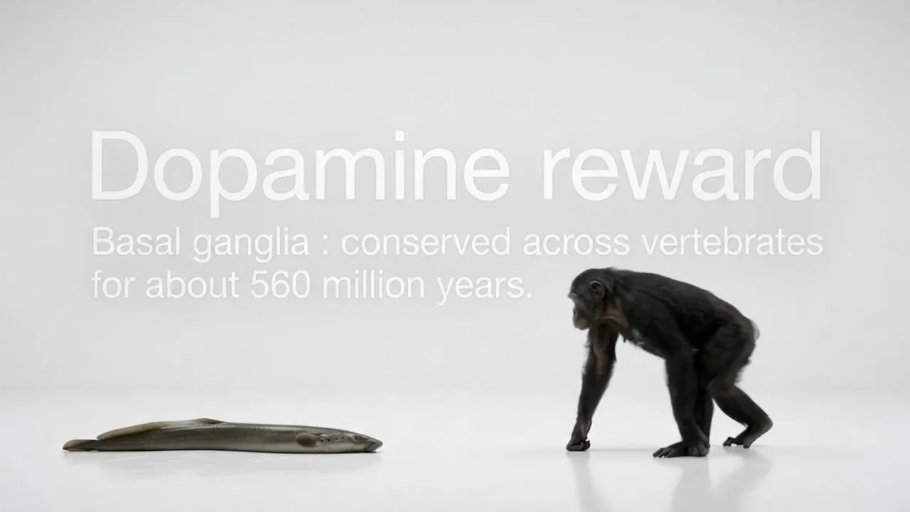 A lamprey and a bonobo: Dopamine reward, basal ganglia conserved across vertebrates