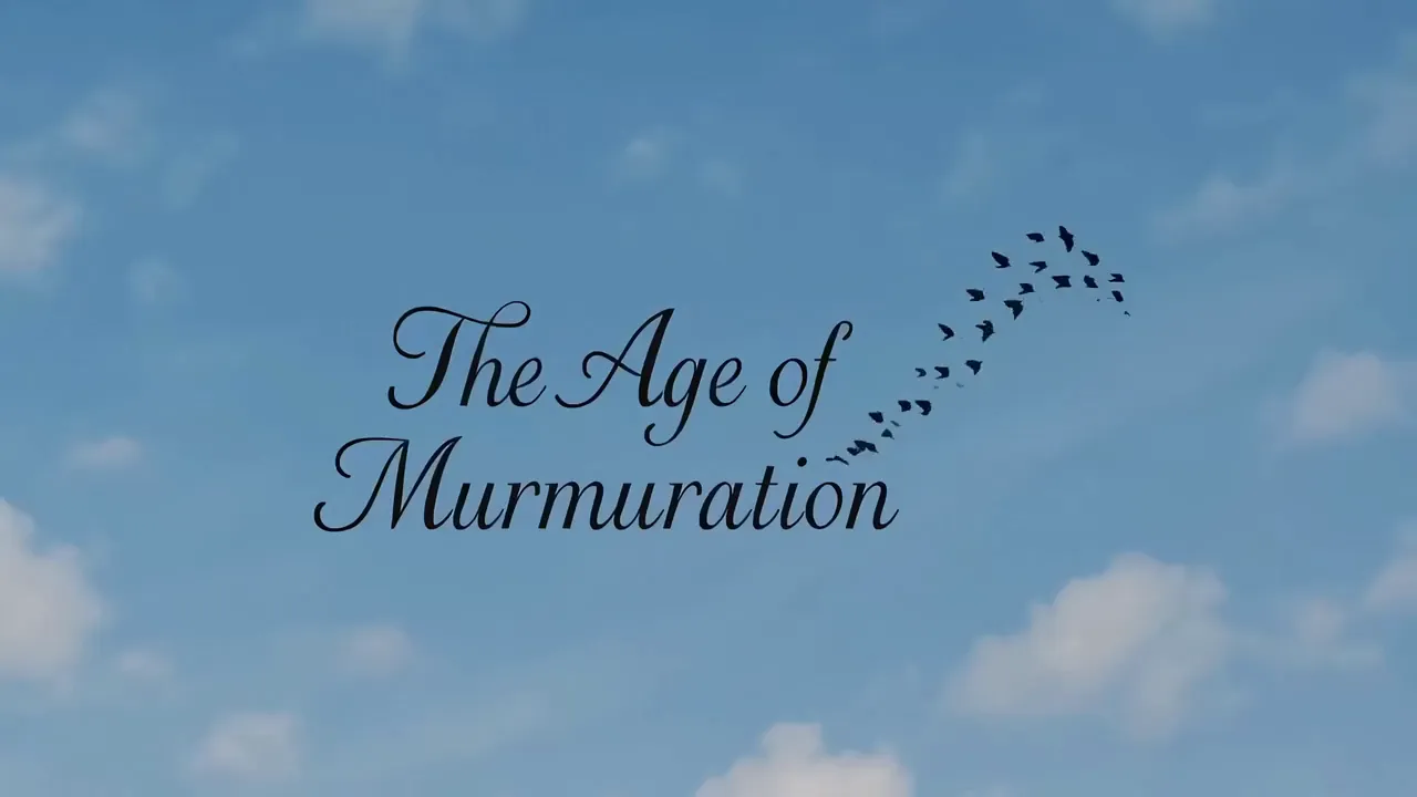 The Age of Murmuration: a flock of birds over clouds
