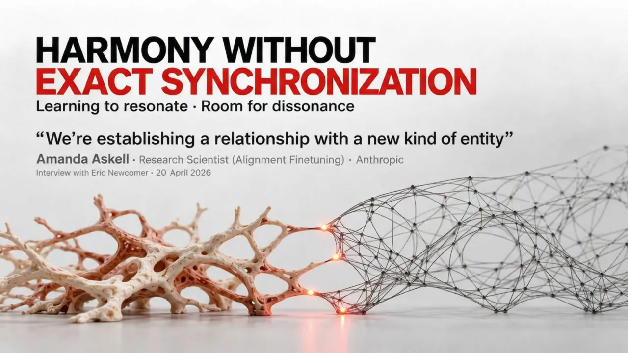 Harmony without exact synchronization. “We’re establishing a relationship with a new kind of entity.” Amanda Askell